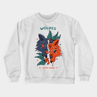 Wolves With Skull Crewneck Sweatshirt